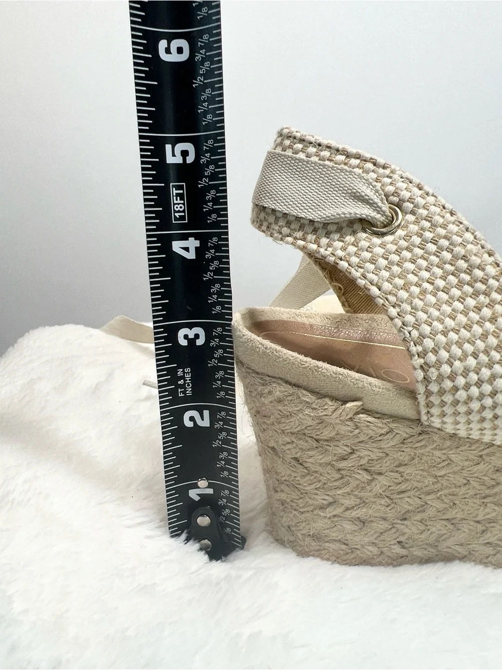 Vionic Aruba Maris Lace-Up Cream Espadrille Wedge Sandals with Ankle Tie sz 7